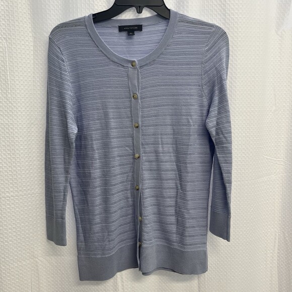 Ann Taylor Sweaters - Ann Taylor Women’s Blue 70% Silk Cardigan Sweater Medium Classic Spring